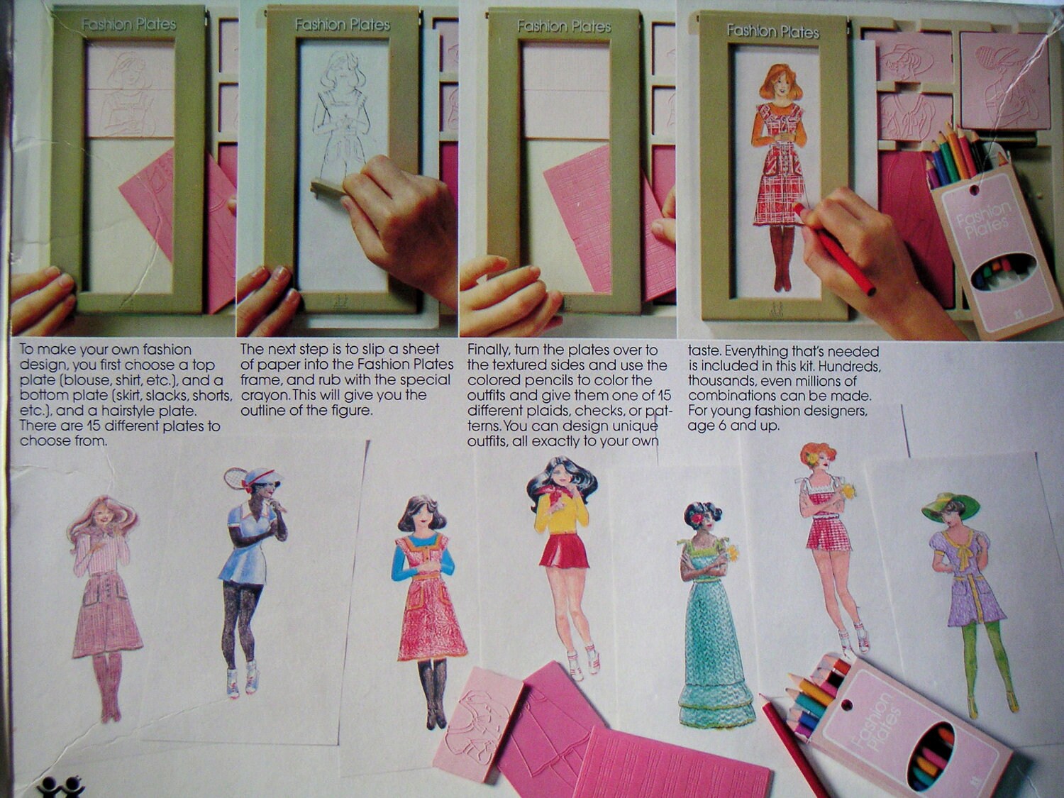 Vintage Fashion Plates by Tomy. Extra Box of Fashion Plates.