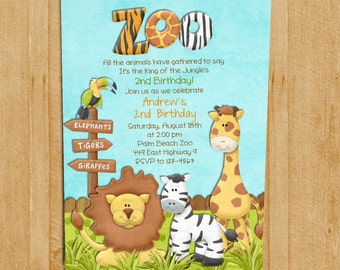 Awesome 60 Zoo Invitation Card