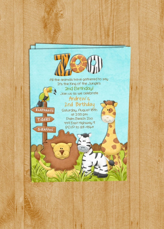 Zoo Themed Birthday Invitations 10