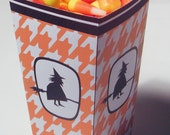 Instant Download Printable Halloween Favor Box in Orange Houndstooth Il_170x135