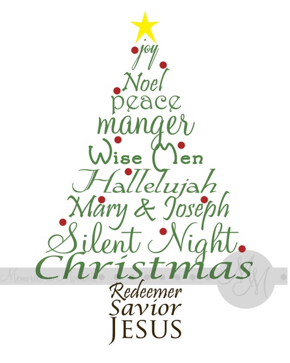 Items Similar To Christmas Digital Word Art On Etsy