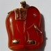 Carnelian Elephant Pendant. Hand carved. With gold accents.