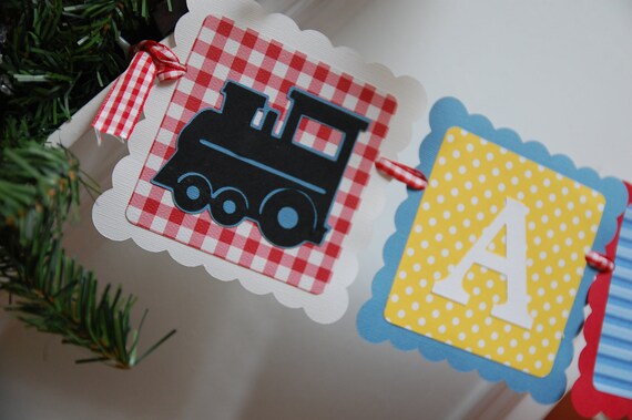 All Aboard Banner, Train Theme, Train Birthday Party, Choo Choo I'm 2, Train Banner Il_570xn