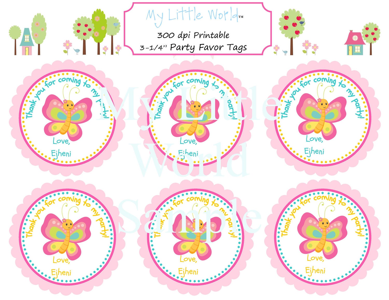 butterfly favor tags butterfly party favor by