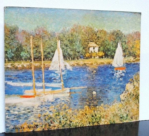Vintage Monet Lithograph Painting Art to Frame Bassin