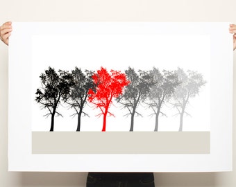 Extra Large wall art, Large Canvas Print, Giclee Print up to 40X60, huge wall decor, tree print, nature prints, tree poster, black and white