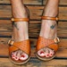 Women's shoes, mary janes, wooden heels, leather, peep toe, 1970's, US 10, EUR 41,Rapallo brand.