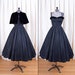 1950's Formal Dress // Midnight in Paris Taffeta Three Piece Ensemble with Cape By Lorrie Deb
