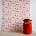 1970's french wallpaper with red cherries, teapots and coffee pots, full roll.