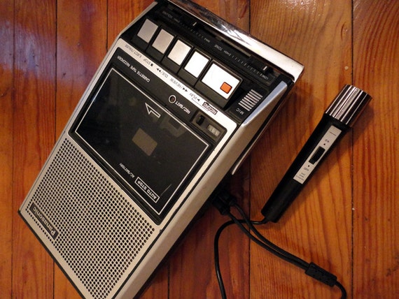 Vintage Panasonic Cassette Tape Recorder with Microphone