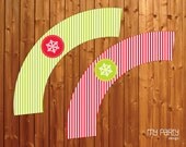 Green & Red Christmas Party - PRINTABLE Cupcake Wrappers, by MyPartyDesign - Instant Download Il_170x135