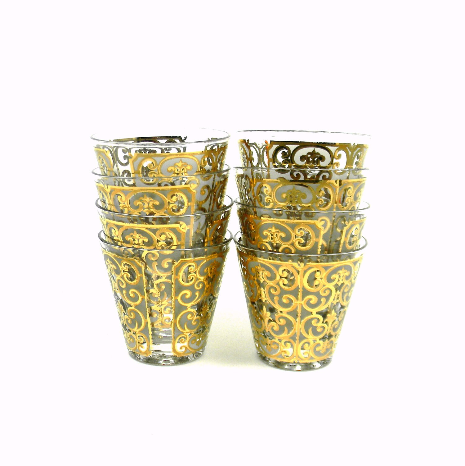 vintage gold cocktail glasses