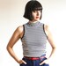 stripe sleeveless mock turtleneck s
