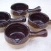 Small Glazed Earthenware Spouted Bowls or Tureens Set of 4