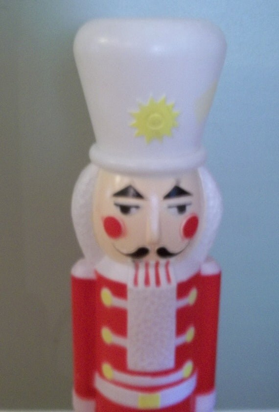 Vtg. Blow Mold Light Up Lg. 30 Nutcracker with Mustache
