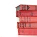 Vintage Faded Red Shabby Chic 5 Book Collection Zane Grey vintage Book Decor