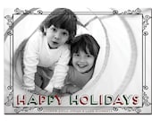 Photo Holiday Card Modern Border Red & Green Happy Holidays Christmas Card Baby Family Holiday DIY Digital or Printed - Schwartz style Il_170x135