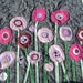 Crib Quilt, Abstract Flower Art Raw Edge Applique Baby Blanket, Infant Photo Prop, Newborn Backdrop, Unique