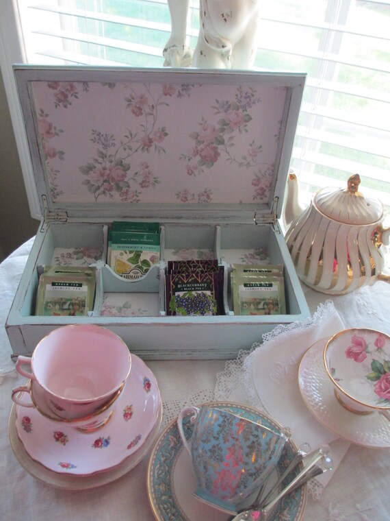 Tea Box Jewelry Box Hand Painted Tea Party by Myplace4tea