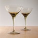 2 Vintage Mid Century Champagne Glasses - Smoke Glass Crystal