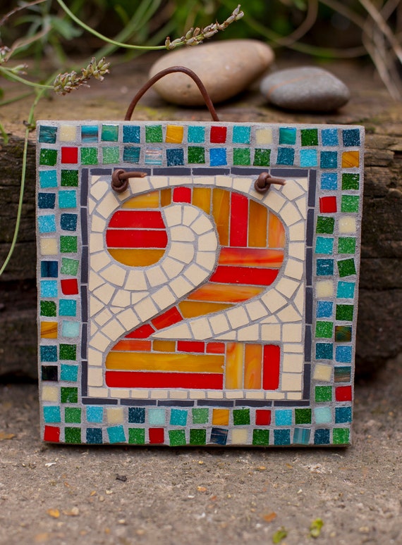 Mosaic House Number Template 2