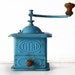 VERY DECORATIVE Turquoise TITAN Metal coffee grinder