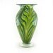 Hand Blown Art Glass Vase - Bright Lime Green, Pale Blue, and Lapis Blue