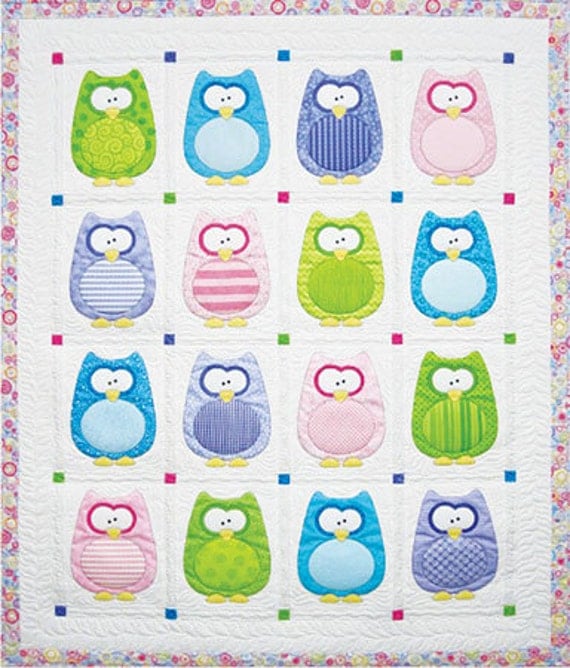 Baby Quilt Pattern The Hoots by Amy Bradley by GabbysQuiltsNSupply