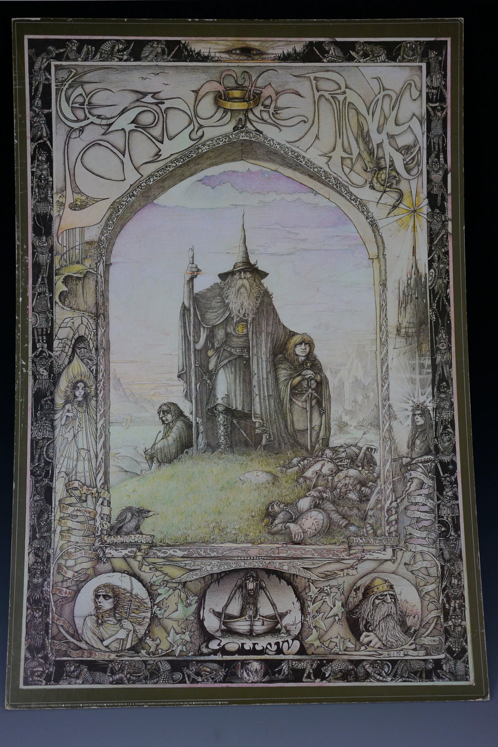 RARE Original 1976 Jimmy Cauty Lord of the Rings Poster RARE Original 1976 Jimmy Cauty Lord of the Rings Poster