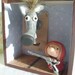 Little Red Riding Hood and Big Bad Wolf Diorama Shadow Box Fairytale Doll Ooak Polymer Clay Gun