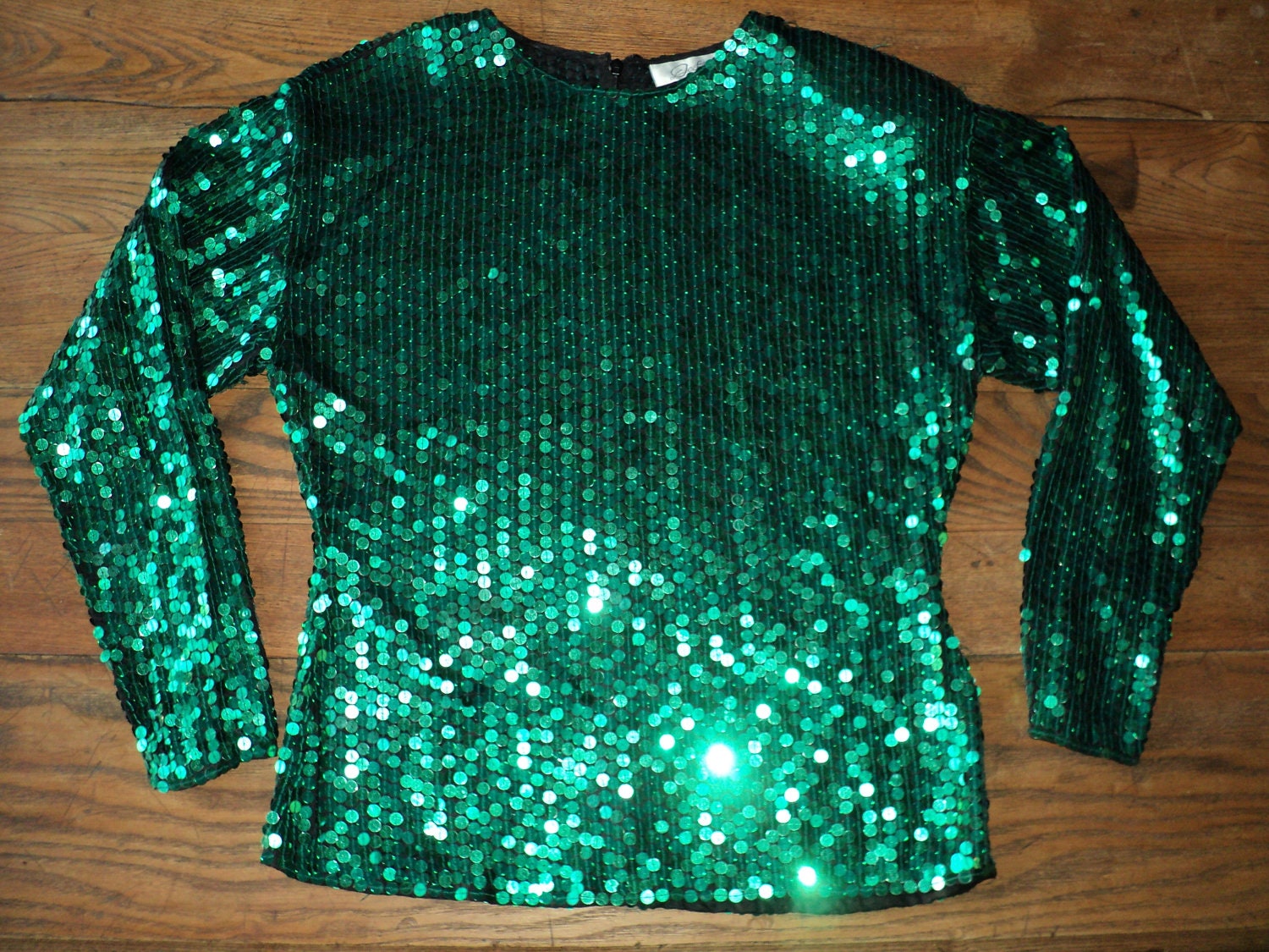 emerald green sequin shirt