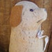 Early 1900's Straw Stuffed Primitive Dog with Squeeker, Hand Made Folk Art Toy