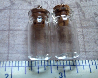 2 small Tear drop shaped cleart glass apothecary jar by VeneciaArt