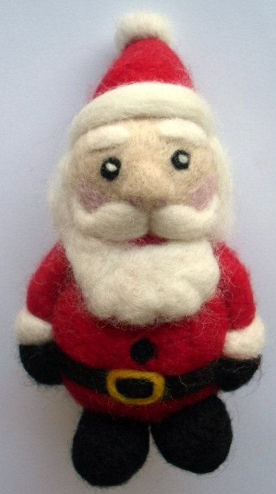 Items similar to needle felted Santa Claus pattern on Etsy