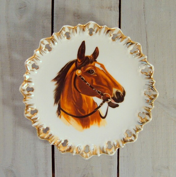 Vintage Horse Display Plate Horse Plate Mid Century Western