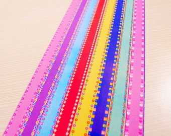 Floral Mixed Origami Lucky Star Paper Strips Star Folding DIY - Pack of 160 Strips