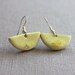 Yellow dangle earrings - ceramic handmade