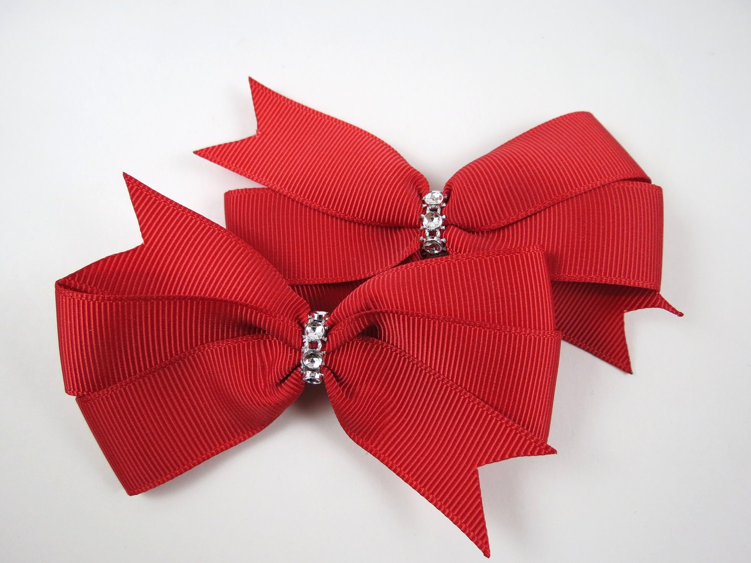 Red Hair Bows Valentines Day Hair Bow Set by OhSoPrettyByAsia