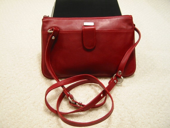 vintage dark red leather purse by &#39;Bosca&#39;