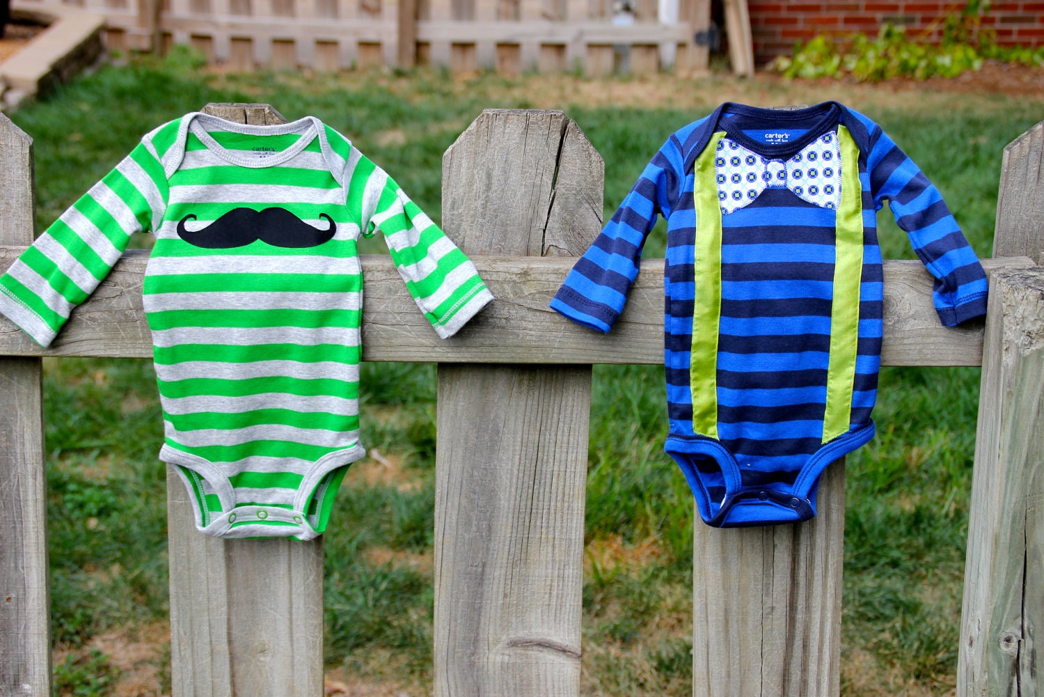 Baby Boy Onesie Gift SetMustache and Tie/ Suspender Onesies