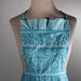 Upcycled Turquoise Cotton Print Apron, Made from a Skirt