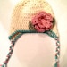 Handmade crochet baby beanie with ear flaps -hat is perfect for fall- soft photo prop-baby cap