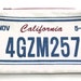 License Plate Zippered Pouch Linen Bag California