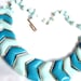 Milk Glass Necklace West Germany Two Tone Blue 1940s Vintage Gift