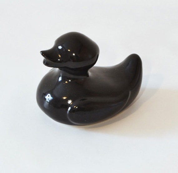 Ceramic rubber duck black glaze last one