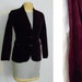 Velour Jacket / Burgundy / Maroon Fitted Blazer Vintage 70s Size Large 11
