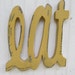 Rustic Eat Sign Distressed Shabby Chic for Wall Kitchen Restaurant Wooden Painted Sign Wall Decor Yellow Ochre Color