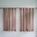 Vintage Curtains in Brown and White Mesh, Woven Material Vintage Weave Curtain Pair