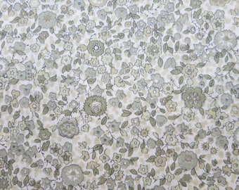 LIBERTY of LONDON Tana Lawn Cotton Fabric 'Keiko' Sage/Cream Floral