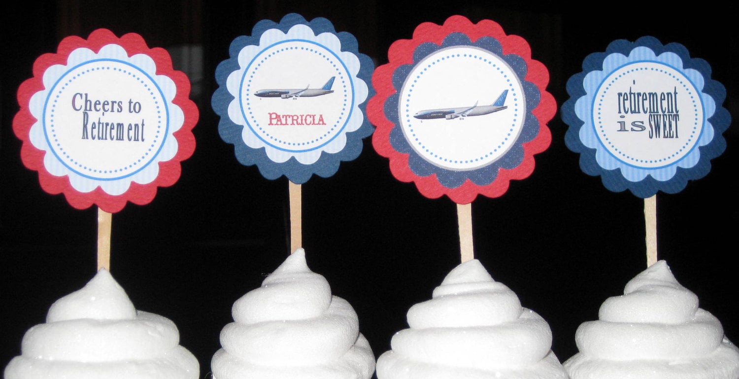 Retirement is Sweet Cupcake Toppers